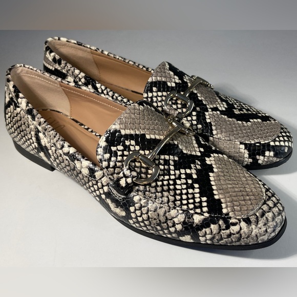 INC International Concepts Shoes - INC Women’s 8.5 M Gayyle Snake‎ Print With Bit Accessory Leather Slip-On Loafers